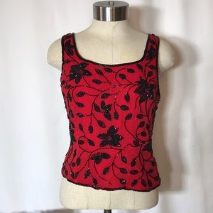 Medium Red & Black Sean Collection blouse